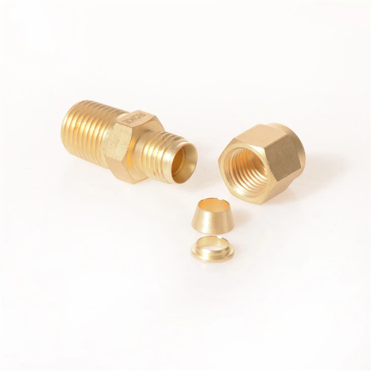 Double Ferrule Connector Brass Compression Union Fitting